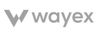 Wayex logo: a stylized grey 'W' followed by 'wayex' in grey sans-serif font.