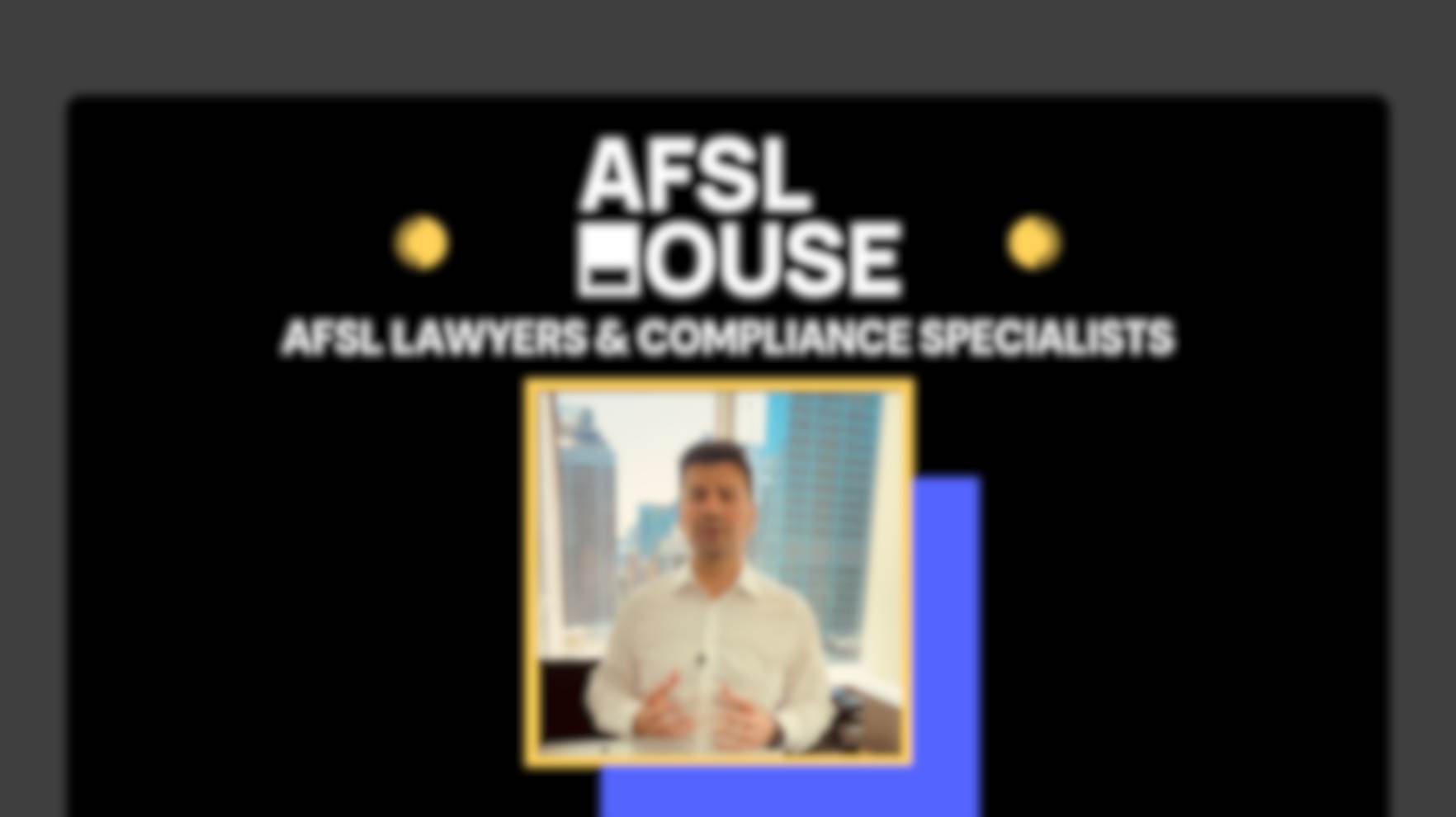 AFSL House lawyers & compliance specialists: Headshot of a man in a white shirt